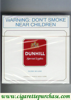 Dunhill Special Lights Filter De Luxe 30 white and red cigarettes hard box